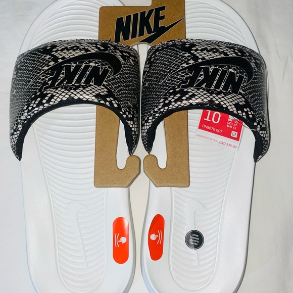 NWT- Nike Women Victori One Slide Print Sz 10 Desert Sand/Black/White - Picture 7 of 8